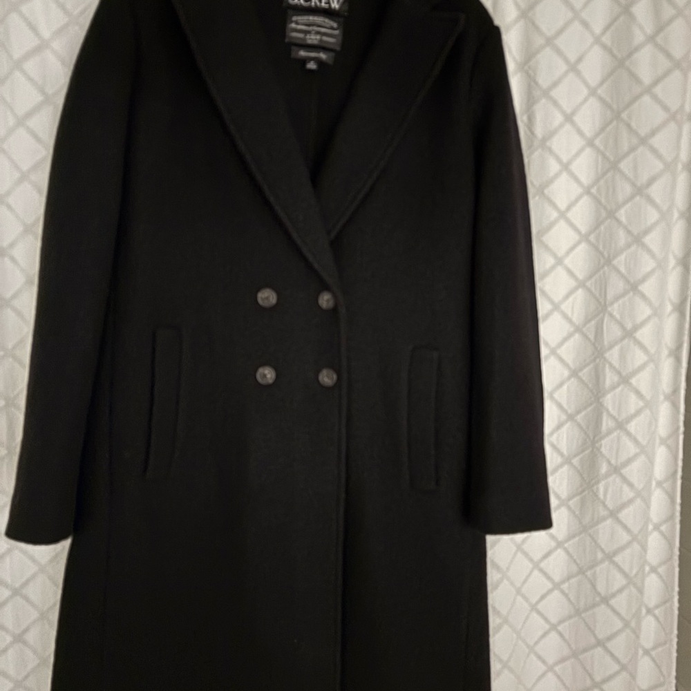 J. Crew Women's Black Double-Breasted Coat